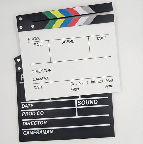 LSYRIA 2 قطعة من ألواح التصفيح لمخرجي الأفلام مقاس 12 بوصة × 11 بوصة من هوليوود كلابر بورد فيلم خشبي، تأتي مع قطعتين من القلم القابل للمسح، استخدم منشفة مبللة لمسح الكتابة اليدوية in Kuwait