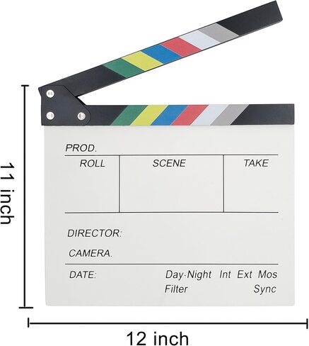 LSYRIA 2 قطعة من ألواح التصفيح لمخرجي الأفلام مقاس 12 بوصة × 11 بوصة من هوليوود كلابر بورد فيلم خشبي، تأتي مع قطعتين من القلم القابل للمسح، استخدم منشفة مبللة لمسح الكتابة اليدوية in Kuwait