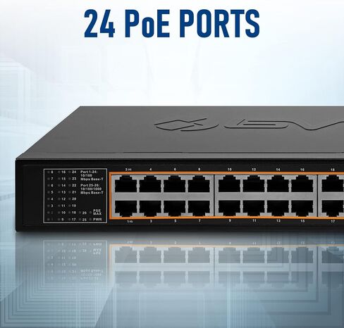 BV-Tech 18 Ports Long Range PoE+ Switch (16 PoE+ Ports | 2 Gigabit Ethernet uplink) - 19" Rackmount - 135W - 802.3af/at -Desktop Design for Easy Set Up in Kuwait