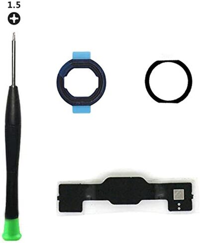 T Phael White Home Button Replacement Compatible with iPad 5 5th Gen 2017 (A1822 A1823) and iPad 6 6th Gen 2018 (A1893 A1954) 9.7" Incl Flex Cable Connector and Screwdriver(Gold Ring) in Kuwait
