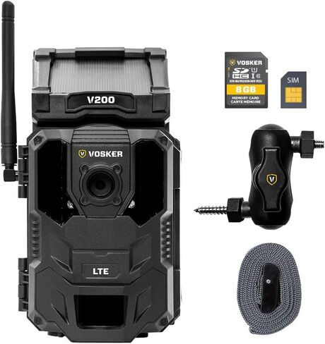 فوسكر V200 | كاميرا مراقبة خلوية | لوحة شمسية مدمجة | LTE، لاسلكي، مقاوم للطقس، لا يتطلب شبكة Wi-Fi | كاميرات مراقبة خارجية متحركة بالحركة | إشعارات صور الهاتف المحمول (V200) in Kuwait