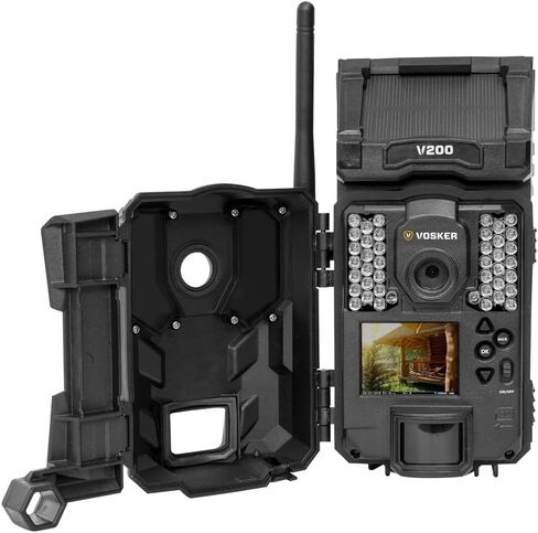 فوسكر V200 | كاميرا مراقبة خلوية | لوحة شمسية مدمجة | LTE، لاسلكي، مقاوم للطقس، لا يتطلب شبكة Wi-Fi | كاميرات مراقبة خارجية متحركة بالحركة | إشعارات صور الهاتف المحمول (V200) in Kuwait