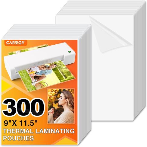 CAREGY Clear Thermal Laminating Plastic Paper Laminator Sheets - 9 x 11.5-Inch, 150-Pack, 3mil in Kuwait