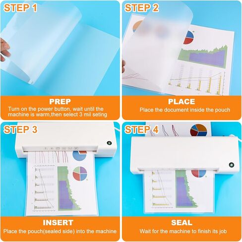 CAREGY Clear Thermal Laminating Plastic Paper Laminator Sheets - 9 x 11.5-Inch, 150-Pack, 3mil in Kuwait