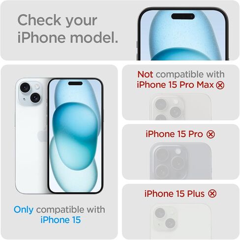 Spigen Tempered Glass Screen Protector [GlasTR EZ FIT] Designed for iPhone 15 [2 Pack] Clear in Saudi Arabia