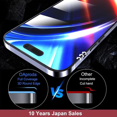 OAproda [قطعة واحدة أقوى من 3 قطع • واقي شاشة مدمج مقاوم للغبار لهاتف iPhone 15 Pro Max [حماية كاملة] 9H+ مقاوم للكسر، حواف معززة، صديق للحافظة، 6.7 بوصة in Saudi Arabia