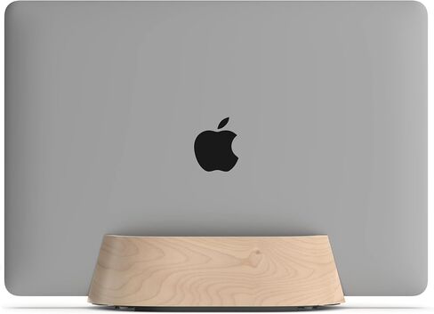 HumanCentric Vertical Laptop Stand in Black Walnut Wood, Adjustable | Upright Adjustable Holder & Dock, Fits MacBook Pro & Laptops .5" to 1.5", Clamshell Compatible, Laptop Vertical Stand in Kuwait