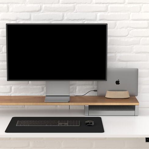 HumanCentric Vertical Laptop Stand in Black Walnut Wood, Adjustable | Upright Adjustable Holder & Dock, Fits MacBook Pro & Laptops .5" to 1.5", Clamshell Compatible, Laptop Vertical Stand in Kuwait