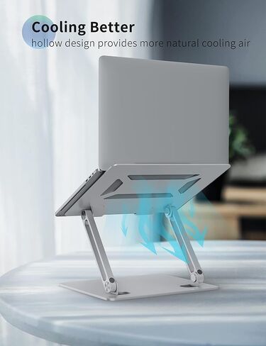 حامل كمبيوتر محمول SOUNDANCE للمكتب بقاعدة ثقيلة ثابتة، ارتفاع قابل للتعديل متعدد الزوايا، حامل معدني مريح، مصعد قابل للطي، متوافق مع كمبيوتر شخصي مقاس 10 إلى 15.6 بوصة، رمادي in Kuwait
