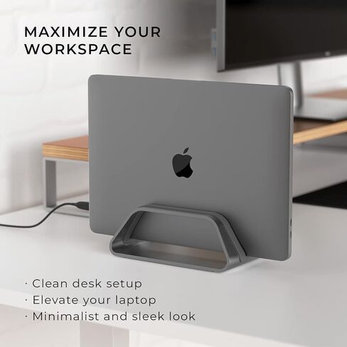 حامل/حامل مكتب كمبيوتر محمول عمودي من الألومنيوم من HumanCentric لأجهزة MacBook وMacBook Pro وMacBook Air ورمادي فلكي in Kuwait