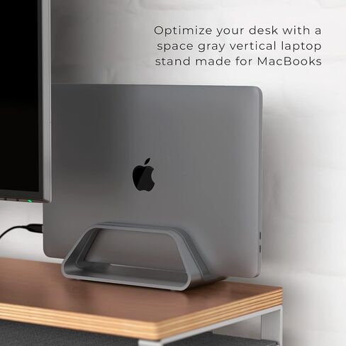 حامل/حامل مكتب كمبيوتر محمول عمودي من الألومنيوم من HumanCentric لأجهزة MacBook وMacBook Pro وMacBook Air ورمادي فلكي in Kuwait
