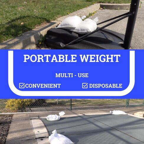 أكياس رمل متينة من دوراساك مع أربطة ربط أكياس رمل بولي بروبيلين منسوجة فارغة للتحكم في الفيضانات مع 1600 ساعة من الحماية من الأشعة فوق البنفسجية، سعة 50 رطل، 14 × 26 بوصة، أبيض، عبوة من 50 in Kuwait