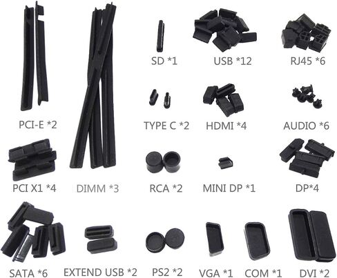 44Pcs Silicone Dust Plug Kit for Computer USB HDMI RJ45 DP in Kuwait