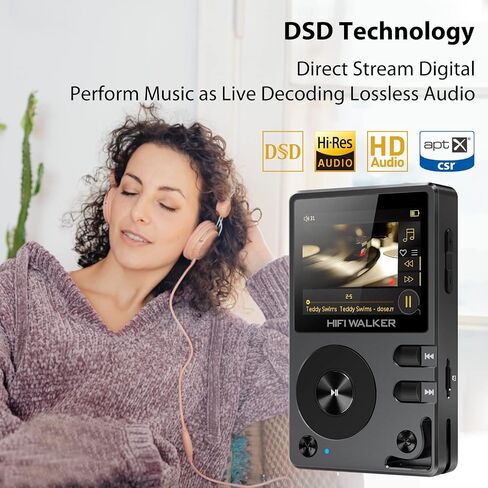 HIFI WALKER H2 Touch, Hi Res MP3 Player with Bluetooth, 2.4" HD Touch Screen, Digital Audio Player, DSD Lossless FLAC Player, Bluetooth Music Player with 64GB Memory Card, Support Up to 512GB in Kuwait