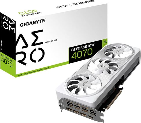 GIGABYTE GeForce RTX 4070 AERO OC 12G Graphics Card, 3X WINDFORCE Fans, 12GB 192-bit GDDR6X, GV-N4070AERO OC-12GD Video Card in Saudi Arabia