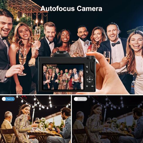 كاميرا رقمية 5K، كاميرا تسجيل فيديو واي فاي مع بطاقة SD 32 جيجا، كاميرا مدمجة بدقة 48 ميجابكسل ذات التركيز التلقائي، كاميرا سفر مثبتة على 6 محاور مع فلتر للأشعة فوق البنفسجية، تكبير رقمي 16x وبطاريتين للأولاد والبنات والمبتدئين in Kuwait
