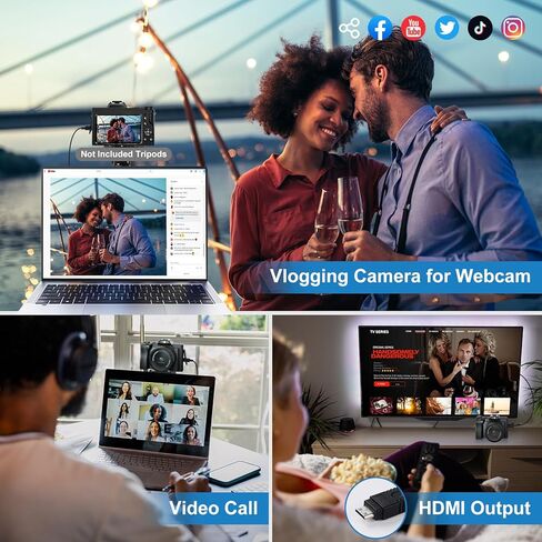 كاميرا رقمية 5K، كاميرا تسجيل فيديو واي فاي مع بطاقة SD 32 جيجا، كاميرا مدمجة بدقة 48 ميجابكسل ذات التركيز التلقائي، كاميرا سفر مثبتة على 6 محاور مع فلتر للأشعة فوق البنفسجية، تكبير رقمي 16x وبطاريتين للأولاد والبنات والمبتدئين in Kuwait