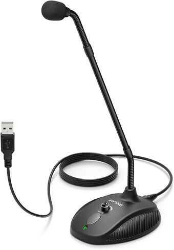 Fifine USB Computer Microphone, Plug &Play Desktop Condenser PC Laptop Mic,Mute Button with LED Indicator, Compatible with Windows/Mac, Ideal for YouTube,Zoom,Recording,Twitch Games(K054) in Saudi Arabia