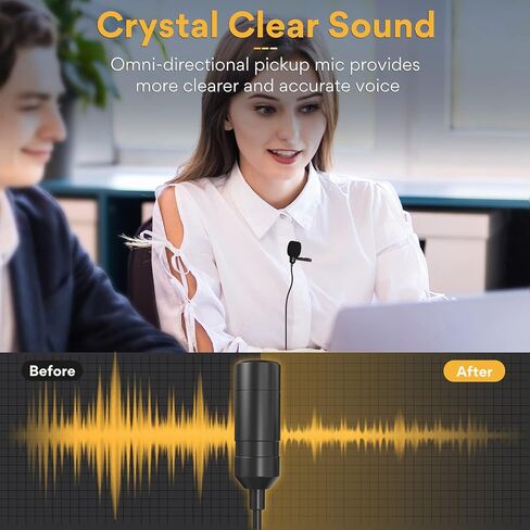 MAONO USB Lavalier Microphone, 192KHZ/24BIT Plug & Play Omnidirectional Lapel Shirt Collar Clip on Mic for PC, Computer, Mac, Laptop, YouTube, Skype, Recording, Podcasting, Gaming, AU-UL10 in Saudi Arabia