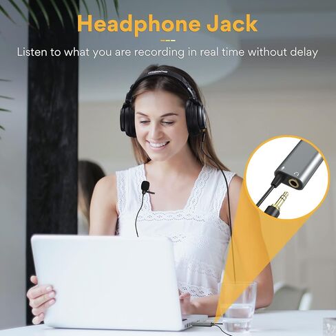 MAONO USB Lavalier Microphone, 192KHZ/24BIT Plug & Play Omnidirectional Lapel Shirt Collar Clip on Mic for PC, Computer, Mac, Laptop, YouTube, Skype, Recording, Podcasting, Gaming, AU-UL10 in Saudi Arabia