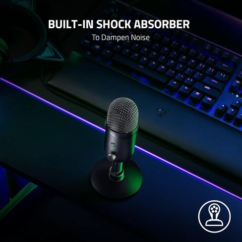 Razer Seiren V2 Pro USB Microphone for Streaming, Gaming, Recording, Podcasting on PC, Twitch, YouTube: High Pass Filter - Mic Monitoring and Gain Control - Built-in Shock Absorber and Mic Windsock in Saudi Arabia