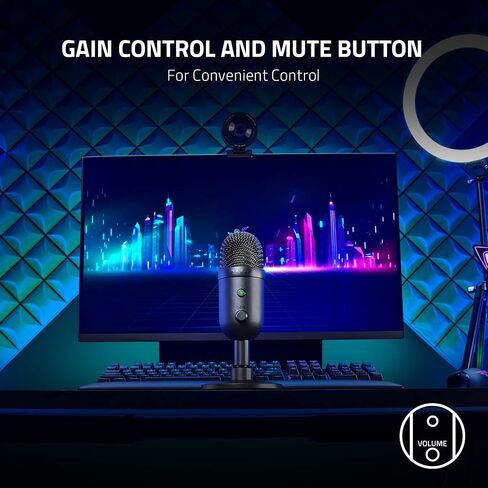Razer Seiren V2 Pro USB Microphone for Streaming, Gaming, Recording, Podcasting on PC, Twitch, YouTube: High Pass Filter - Mic Monitoring and Gain Control - Built-in Shock Absorber and Mic Windsock in Saudi Arabia