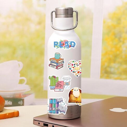 100 Pcs Book Stickers,Reading Stickers,Bookish,Book Stickers for Water Bottles,Bookish Items Stickers,Library Stickers,Book Accessories for Reading Lovers,Vinyl Waterproof Decals for Kids Teens in Kuwait