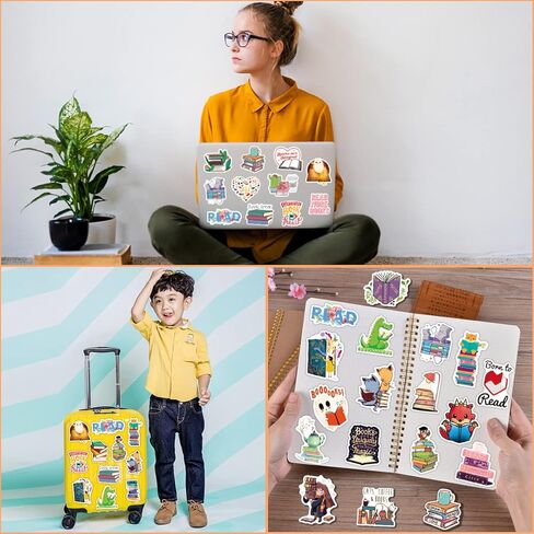 100 Pcs Book Stickers,Reading Stickers,Bookish,Book Stickers for Water Bottles,Bookish Items Stickers,Library Stickers,Book Accessories for Reading Lovers,Vinyl Waterproof Decals for Kids Teens in Kuwait