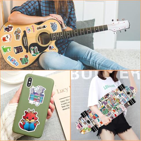 100 Pcs Book Stickers,Reading Stickers,Bookish,Book Stickers for Water Bottles,Bookish Items Stickers,Library Stickers,Book Accessories for Reading Lovers,Vinyl Waterproof Decals for Kids Teens in Kuwait
