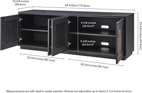 Henn&Hart Tillman Rectangular TV Stand for TV's up to 80" in, 68" Wide, White in Kuwait