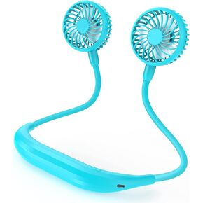 Portable Neck Fan, 2600mAh Battery Operated Ultra Quiet Hands Free USB Fan with 3 Speeds, Strong Wind, 360° Adjustable High Flexibility Wearable Personal Fan for Home Office Outdoor Travel (White) in Kuwait