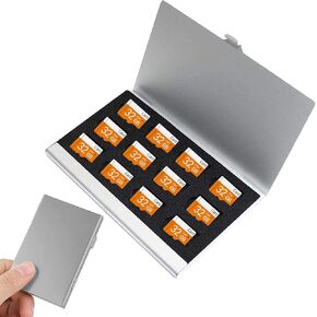 حامل بطاقات Micro SD بـ 12 فتحة، حافظة بطاقات TF، حقيبة حمل بطاقة ذاكرة صغيرة الحجم من الألومنيوم المقاوم للماء، غطاء حماية لبطاقة الذاكرة مقاوم للصدأ لتخزين بطاقات Micro SD/Micro SDHC/TF (لون ذهبي) in Saudi Arabia
