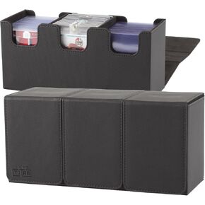 صندوق تخزين Card Titan Toploader صف واحد - صندوق تخزين بطاقات التداول للبطاقات الرياضية وبطاقات TCG في اللوادر العلوية وحامل بطاقات مغناطيسية بلمسة واحدة - حافظة البطاقات تناسب بطاقات التداول ذات الحجم القياسي