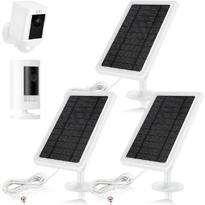 Ring Camera Solar Panels, Solar Panel Charger for Ring Stick Up Cam 2nd & 3rd Gen, Ring Spotlight Cam Battery, 5V 4.5W Output Super Fast Charging (3Pack-Black)