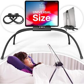 MaxPro Universal Tablet and Phone Stand for Bed — Patented Hands-Free Holder with Flexible Gooseneck Legs, 5 Viewing Angles, Fits Any iPad, Tablet, or Phone with or Without Case in Kuwait