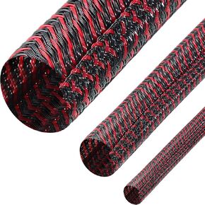 Boao 3 Pieces Cord Protector Wire Loom Black Tubing Cable Sleeve Split Sleeving for USB Charger Cord Cover Audio Video Cable, Each Size 10 ft 3/4 Inch, 1/2 Inch, 1/4 Inch in Saudi Arabia