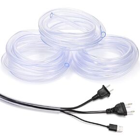 Boao Dog and Cat Cord Protector Clear PVC Cable Cover Keep Cats from Chewing Cord, Dog Cord Protector Flexible Electrical Wire Protector Tubing Cable Sleeves, Home Office Supplies(0.25 Inch x 30 Ft)