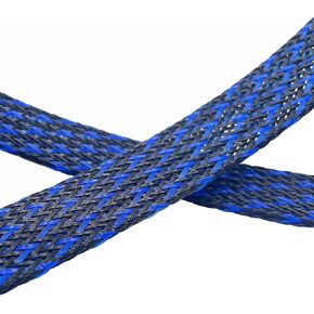 PET Expandable Braided Sleeving 25Ft-3/4 inch Wire Loom, Aibole Braided Cable Sleeve Wire Wrap,Black&Red in Kuwait