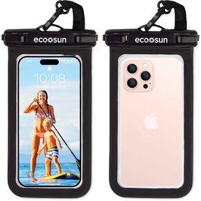 Waterproof Phone Pouch (2-Pack) — Designed in Hawaii — Case Fits All iPhones (incl. 15 Pro Max), Samsung Galaxy S24 & More Black/Black