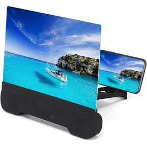 14'' Screen Magnifier with Bluetooth Speakers for Cell Phone,3D Magnifying Projector Screen Enlarger for Movies Videos Games Foldable Stand Holder with HD Screen Amplifier Supports All Smartphones in Saudi Arabia