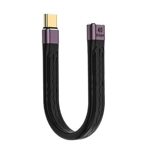APEXSUN USB C Extension Cable(0.4Ft), Short USB-C Male to Female Flexible Cable Support Thunderbolt 4/3,USB4, PD 100W,8K/4K Video,40Gbps Date Transfer for External SSD, EGPU, Docking,MacBook,Phone