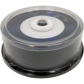 MediaPro Blank CD - Professional Grade Vinyl CD-R with White Inkjet Printable Center and Black Recording Surface - 25 Pack