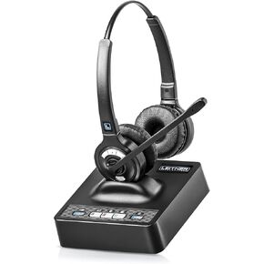 Leitner LH675 3-in-1 Wireless Office Headset with Mic – Wireless DECT Headset for Office Phone, Computer and Cell Phone – 5 Year Warranty – Dual-Ear