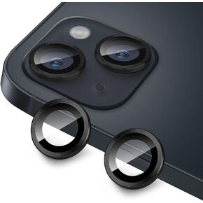 Compatible with iPhone 13 Mini / 13 Camera Lens Protector, Anti-Scratch 9H Tempered Glass Metal Camera Screen Protector Shockproof Cover Film Ring -2 Pcs Black in Saudi Arabia