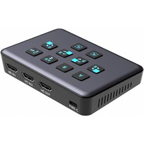 بطاقة التقاط صوت وفيديو HDMI مزدوجة 4K، USB3.0 1080P 60FPS للبث المباشر، بطاقة التقاط مع وصلة كاميرا حلقية الى نوع سي لتسجيل الفيديو والعاب الفيديو، باسثرو لاكس بوكس وبلاي ستيشن 5 وبلاي ستيشن 4 الخ in Kuwait