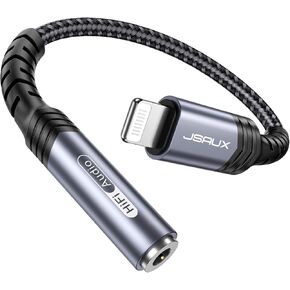 JSAUX Headphone Adapter for iPhone Lightning to 3.5mm Adapter-Red in Kuwait