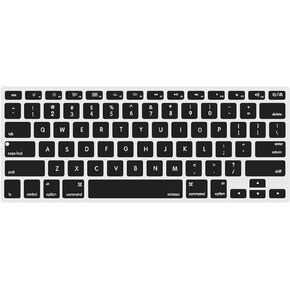 غطاء لوحة المفاتيح السيليكون MOSISO متوافق مع MacBook Air 13 بوصة A1466 A1369 2010-2017 ومتوافق مع MacBook Pro 13/15 بوصة (مع/بدون شاشة Retina، 2015 أو إصدار أقدم)، أسود in Kuwait