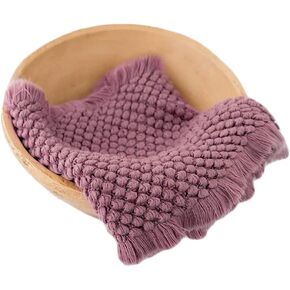 Zeroest Baby Photography Props Basket Braid Wool Wrap Newborn Photo Shoot Baskets Filler Posing Stuffer Background Blanket (Beige)