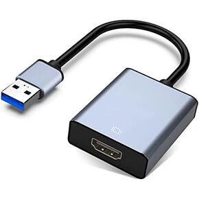 محول NOBVEQ USB إلى HDMI، USB 3.0/2.0 إلى HDMI لشاشات متعددة 1080P متوافق مع نظام التشغيل Windows XP/7/8/10/11، رمادي in Kuwait