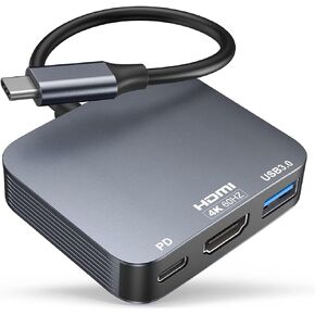 محول vilcome USB C إلى HDMI [4K@60HZ]، محول من النوع C إلى HDMI متعدد المنافذ مع منفذ USB من النوع C PD ومنفذ USB 3.0، محول HDMI إلى USB C لأجهزة MacBook Pro/Air، Ipad Pro/Air، Dell XPS 13/15 اندرويد سامسونج in Kuwait